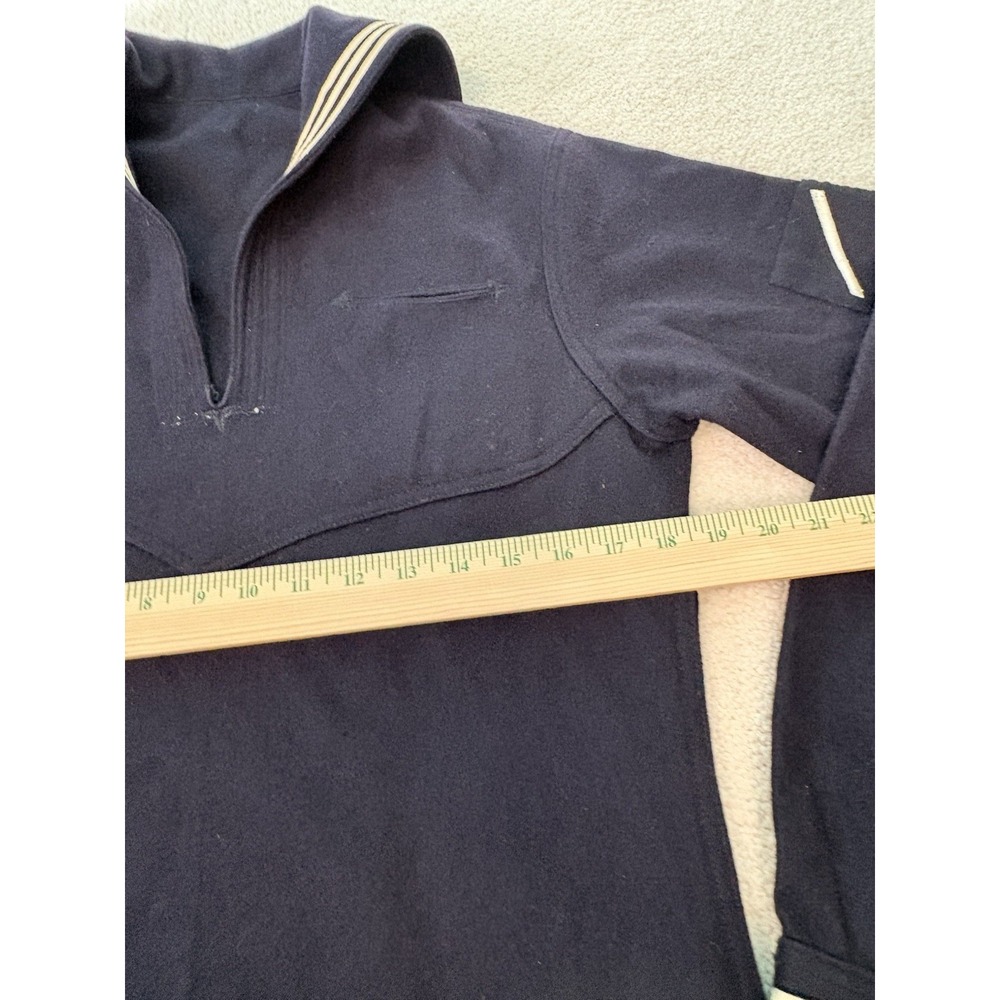 Vintage 60s US Navy USS Wasp Wool Jumper Shirt 38R Cracker Jack Sailor Uniform - Picture 3 of 9